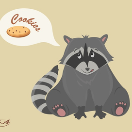 Маленький толстый енот