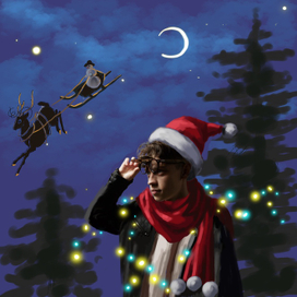 Цифровая иллюстрация- портрет. Для распечатывания открыток