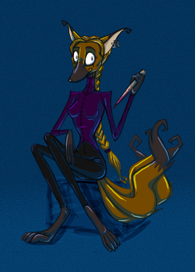 Лиса в стиле мультфильмов Тима Бертона