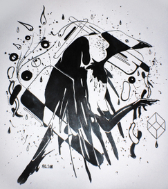 ворона под дождём