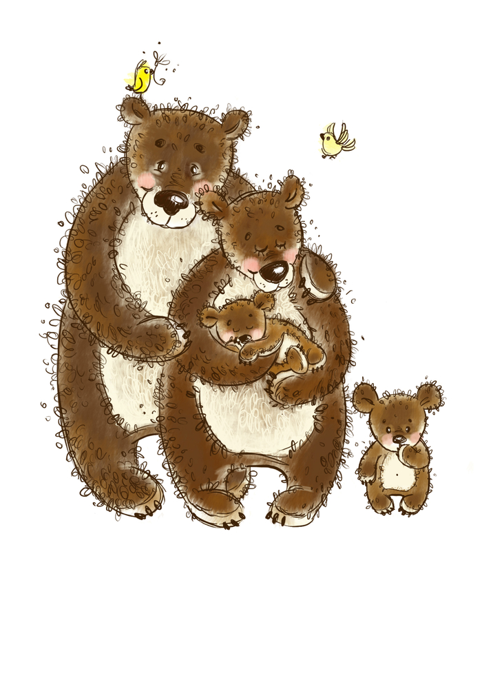 Мишкина семья. заказ для постера на День семьи