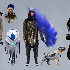 The main character with his team and the main villain.