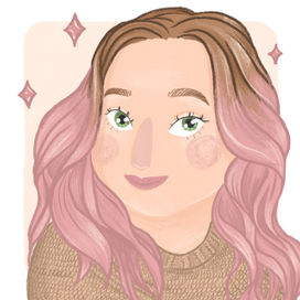 Милый розоволосый портрет девочки