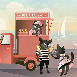 Два мороженых со вкусом рыбы