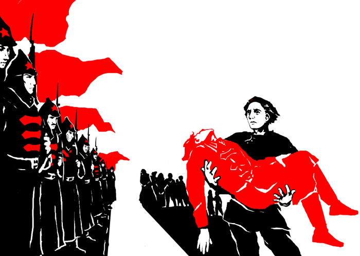 Иллюстрация к 4й главе 2й части романа "Как закалялась сталь"