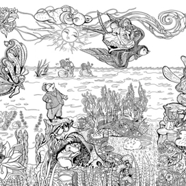 раскраска большого размера(триптих)