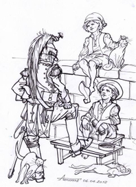 Чистильщик обуви на улицах Парижа.