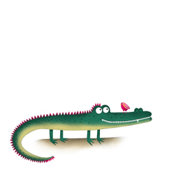 Крокодил и птичка