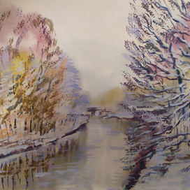 "Конец зимы,река."