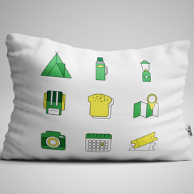 Подушка с иконками: "Путешествие"