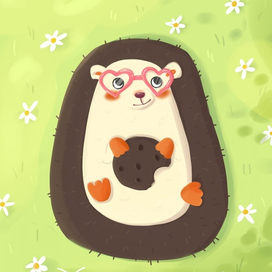 Ёжик с печенькой