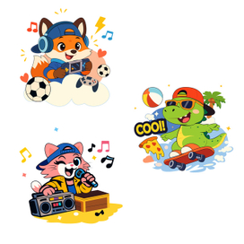 Коллекция игривых городских животных