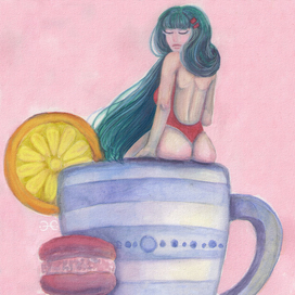 Горячий чай и девушка