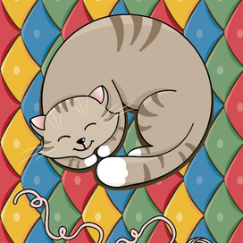 спящий котенок