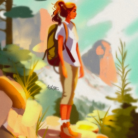 Девушка в горах