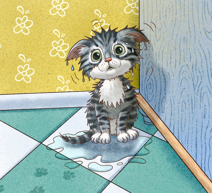 Мокрый котенок из книги «Пашкина засыпайка»