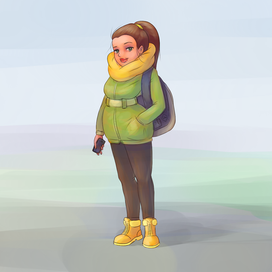 эскиз персонажа. девушка