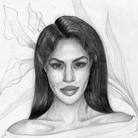 Selportrait with flowers