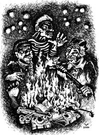 Иллюстрации к произведению И. Шмелёва "Солнце мёртвых" . Бумага А4, тушь, перо.