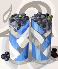 Сладкий десерт с голубикой