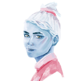 Портрет девушки с белыми волосами