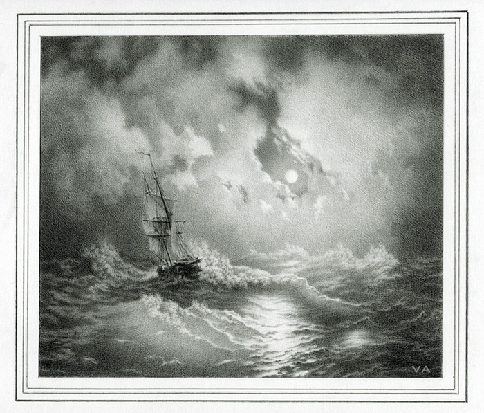 Буря на море ночью