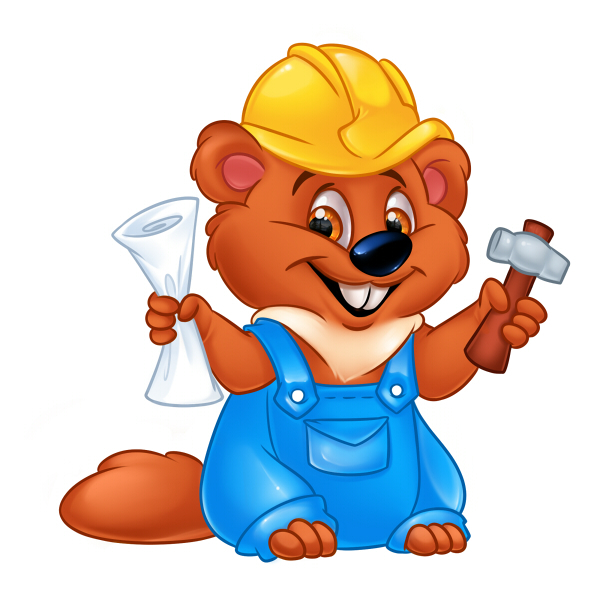 Бобер строитель персонаж мультяшка
