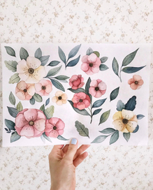 Акварельный цветочный паттерн