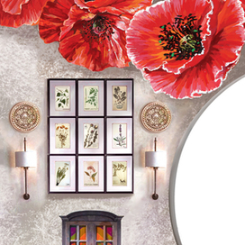 "Моя жена лгунья". Эскиз сценографии. Левый полузадник.