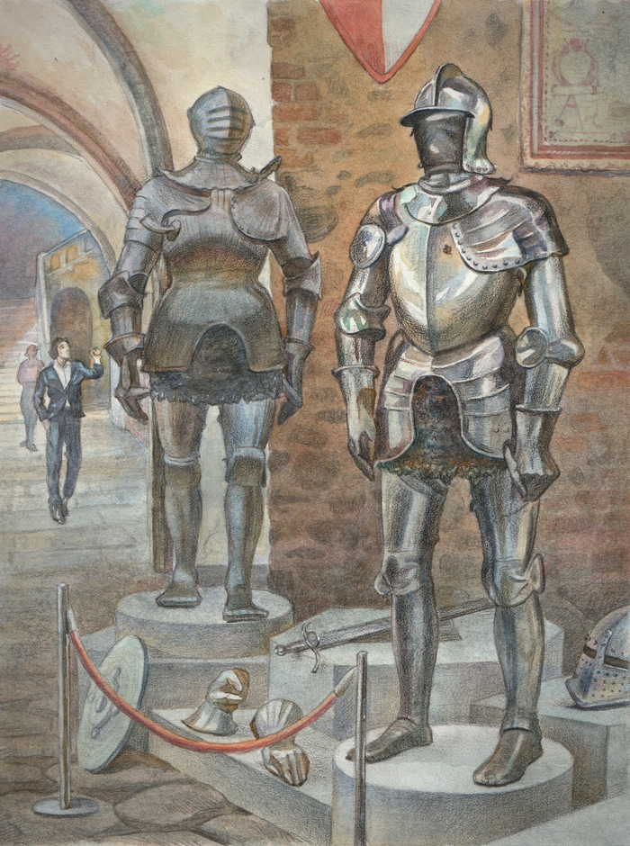 Иллюстрация к роману М. Твена "Янки при дворе короля Артура"