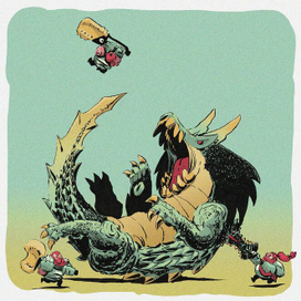 Lagiacrus vs “Monster hunter dwarfs”