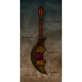 черное,как кровь под луной(эскиз гитары)