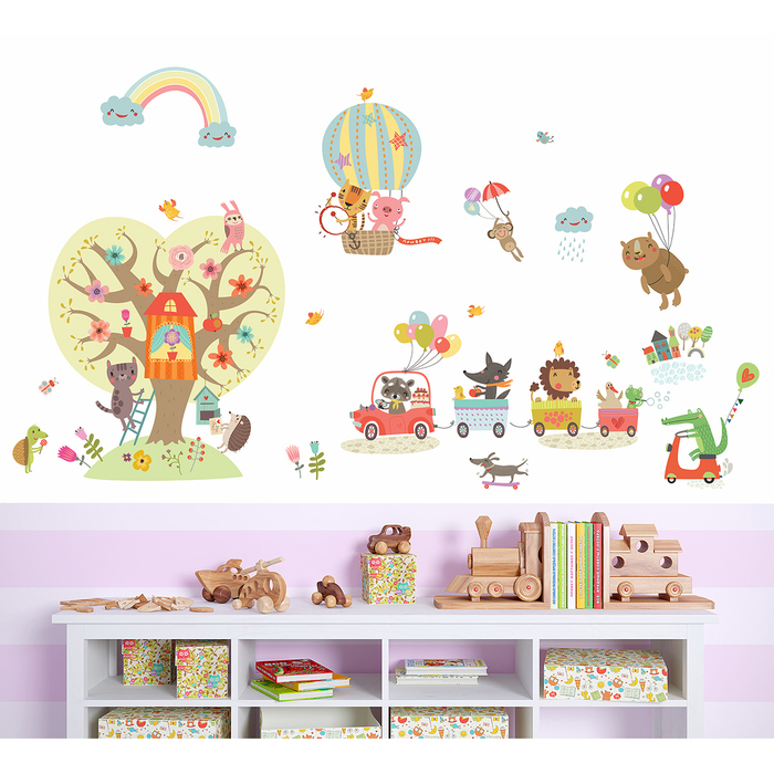 Оформление стены в детской комнате