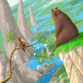 Тень облака, плывущего над тундрой