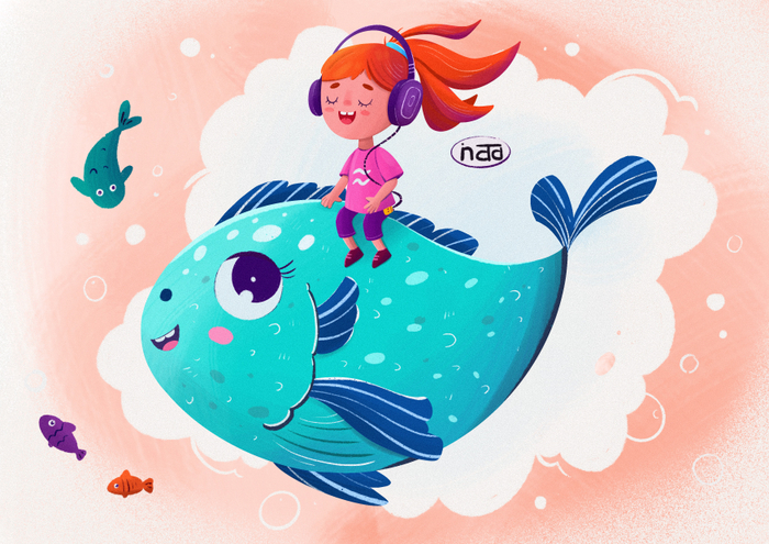 Девочка на рыбке 