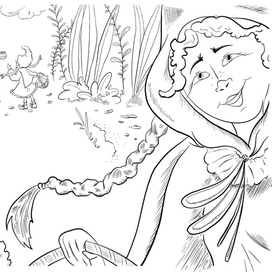 Book illustration.Red hat. 