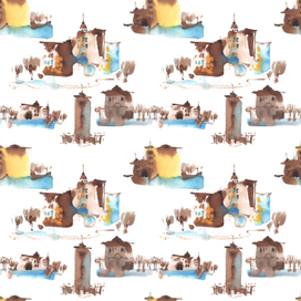 Акварельный принт