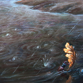 Иллюстрация с стихотворению Льва Квитко "Жучок"