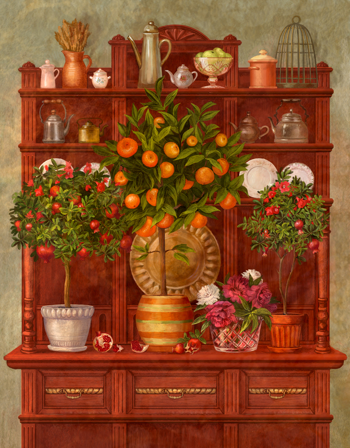 Буфет с гранатовыми деревьями