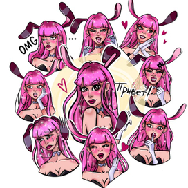 Стикеры зайка 