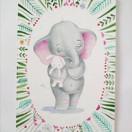 Открытка "Слоник" 