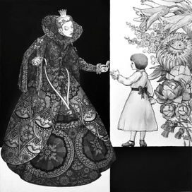 Иллюстрация к сказке Л.Кэрролла "Алиса в зазеркалье"