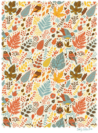 Цветочный узор с птичками