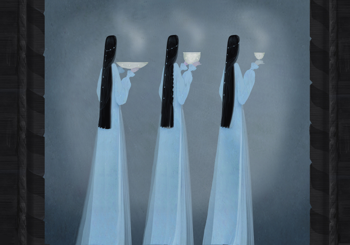 Сенные девушки.Для мультфильма "Несмеяна"