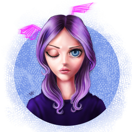 сиреневая анимешка