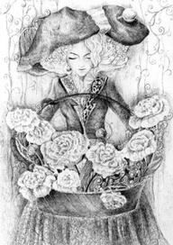 Дама с пионами