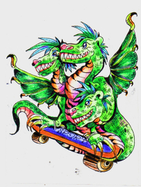 Дракон на скейте