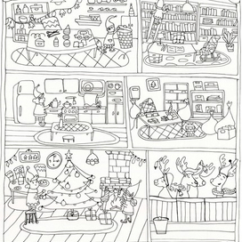Раскраска "Дом Санты".