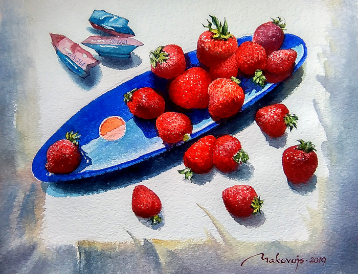 ,,Натюрморт с клубникой ,,