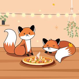 Серия иллюстраций для кофейни "ЛисиЦЦа"